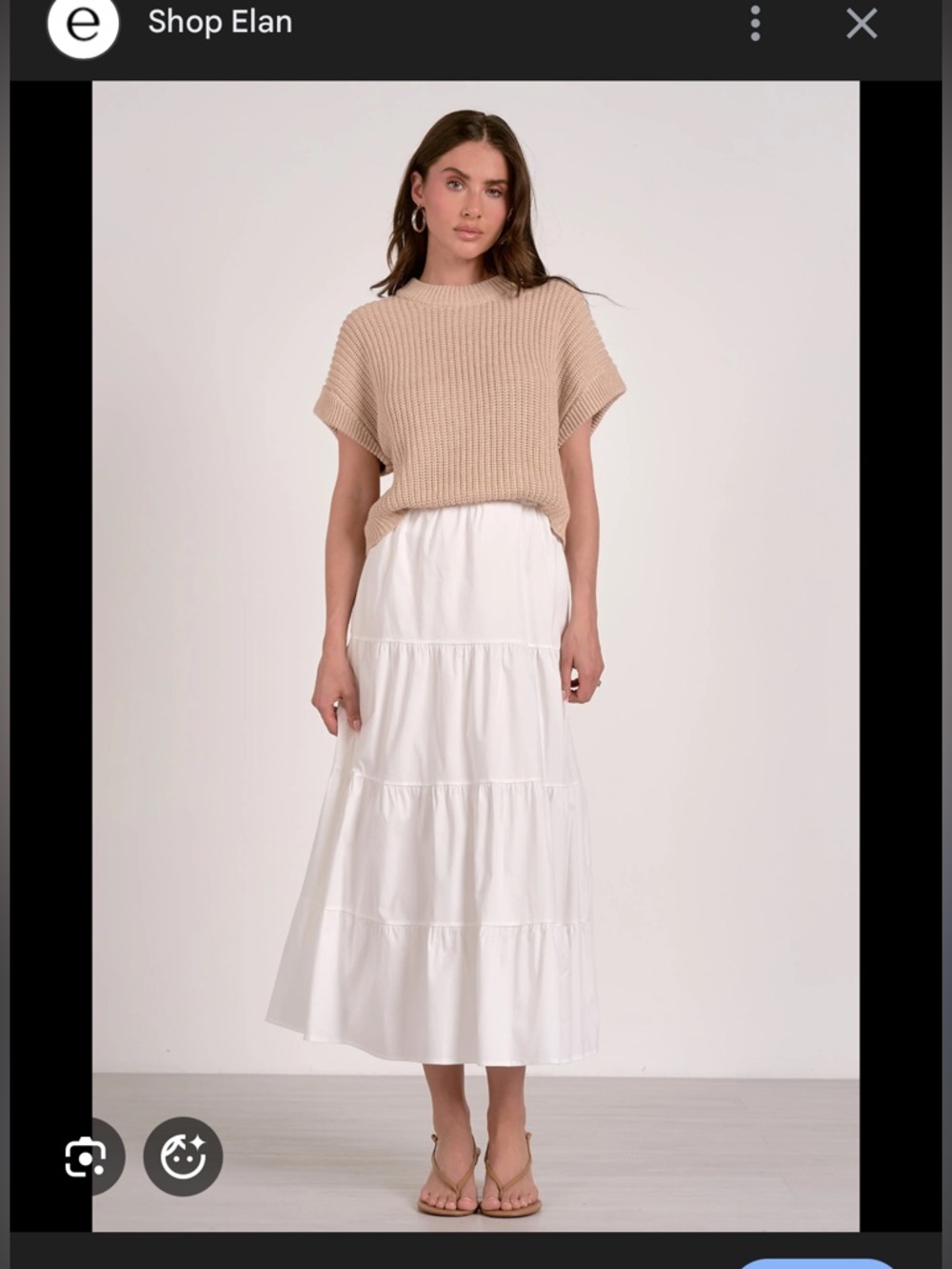 Elan White Beige Combo Sweater Dress